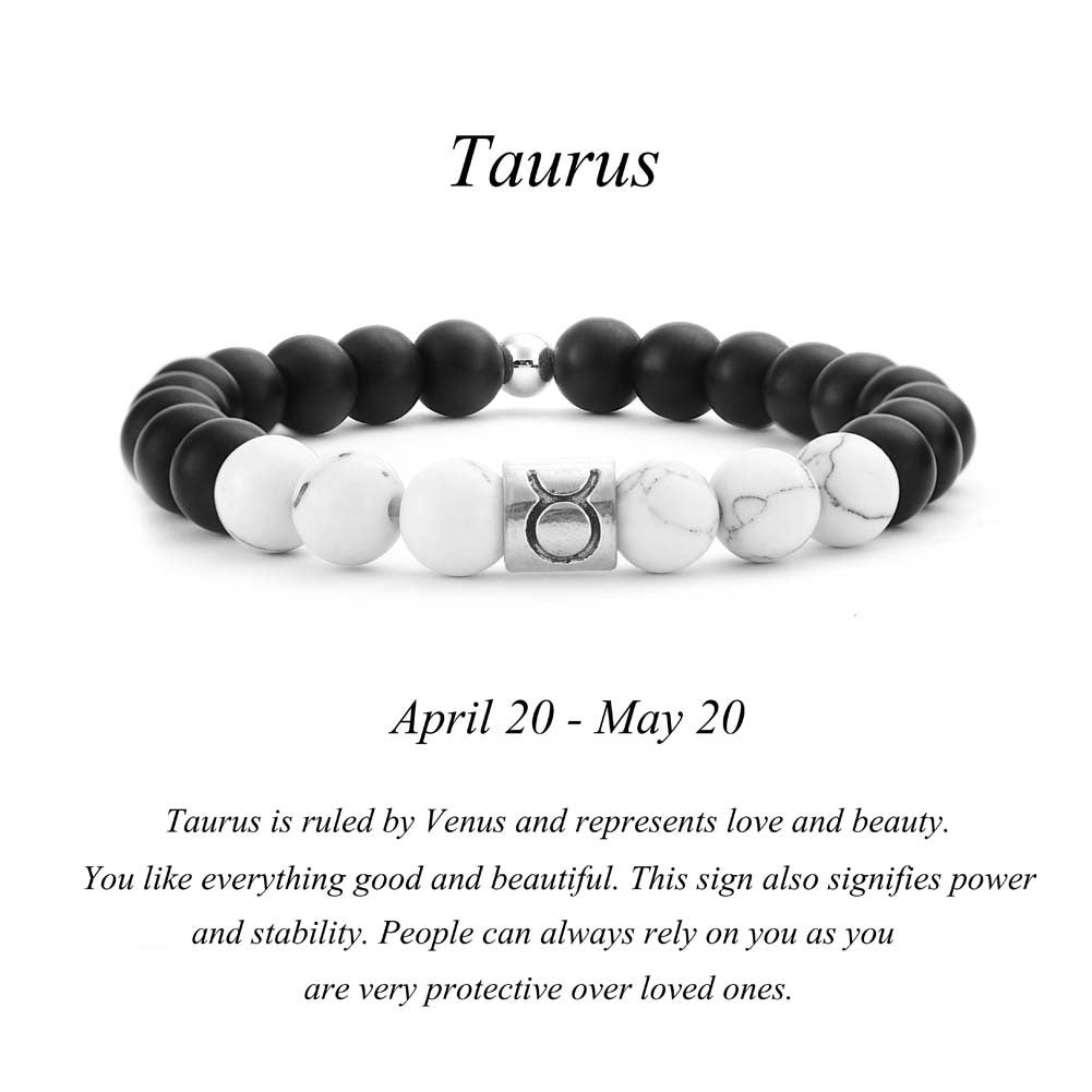 Black Agate White Turquoise Couple Bracelets