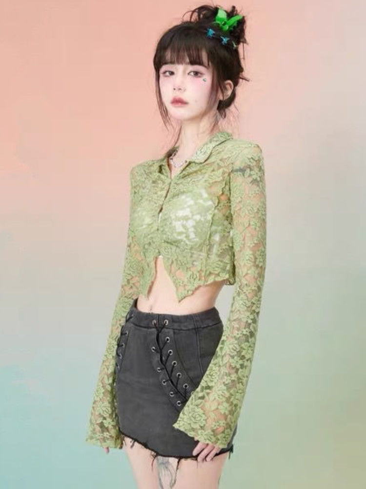Temperament Short Long-sleeved Shirt Tops