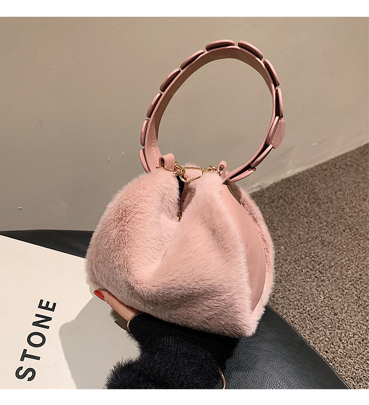 Small Furry Crossbody Hand Bag