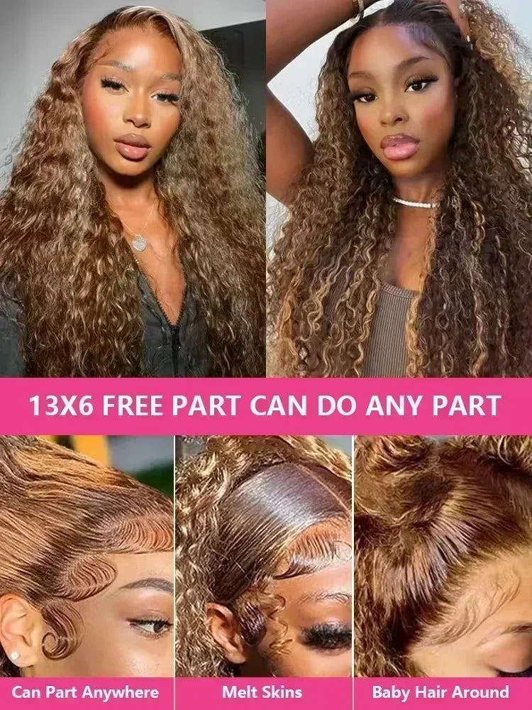 Deep Wave HD Lace Front Human Hair Wigs